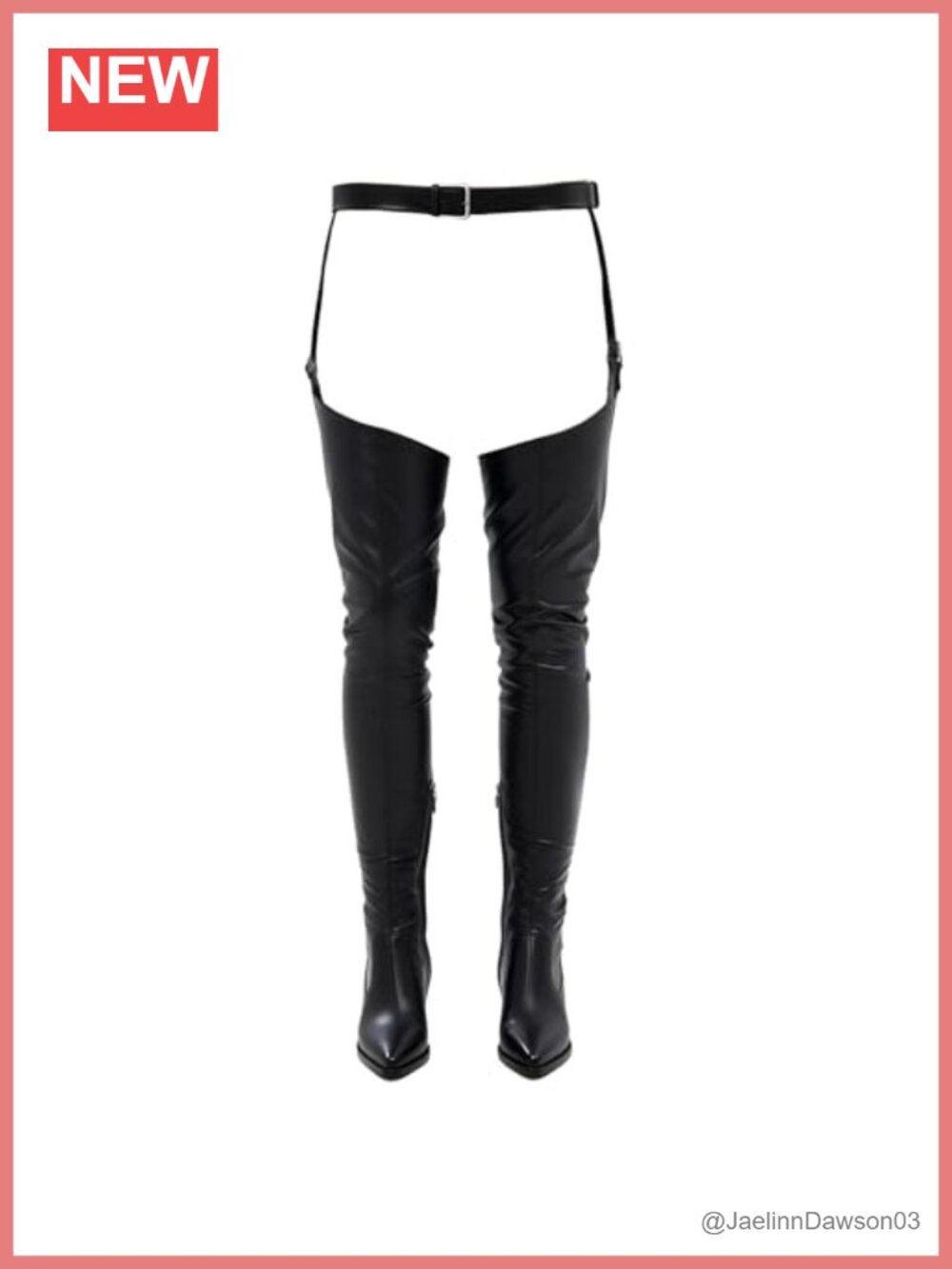 PU Thigh High Boots Over the Knee Pointed Toe Chunky Heel Side Zipper Faux Suede